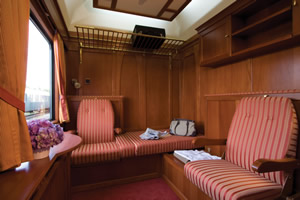 The luxurious Delux compartments on the Danube Express