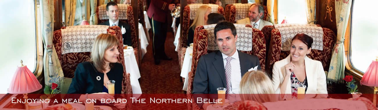 Enjoying a meal on board Belmond Northern Belle