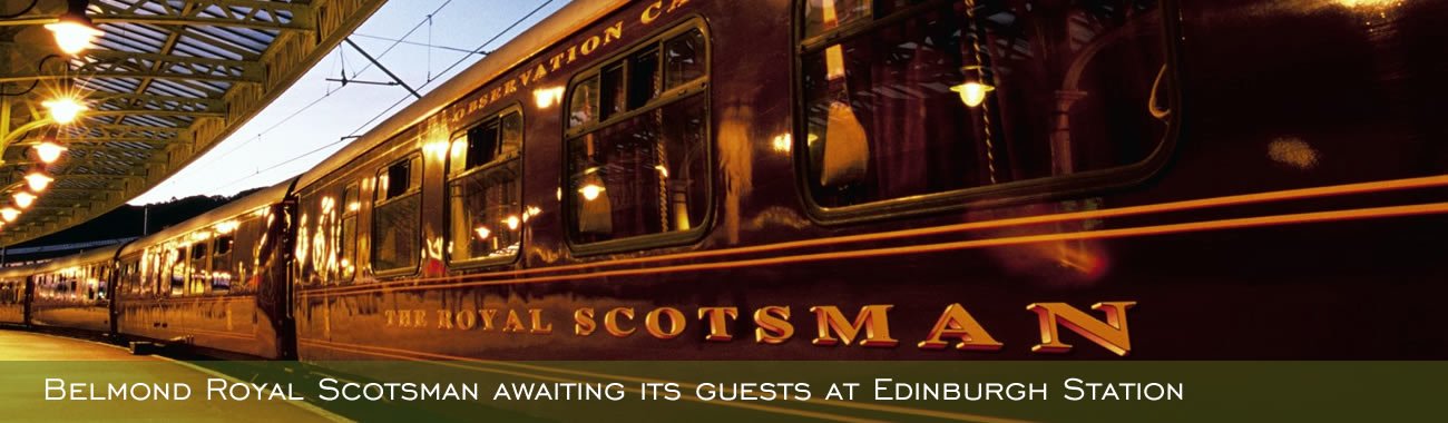 Belmond Royal Scotsman awaiting its guests at Edinburgh Station
