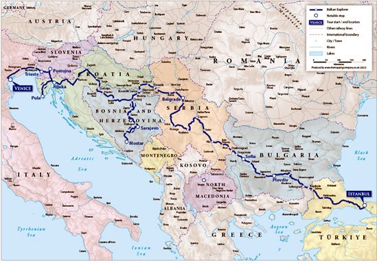 Balkan Explorer map