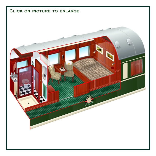 Rovos Rail Deluxe Double Suite - Bed cross ways